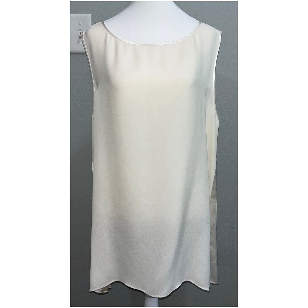 NWT - LAFAYETTE 148 100% Silk Tunic Top Cloud, Ivory color, Size 16, MSRP $348